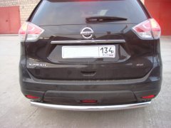 Тюнинг внедорожника Защита заднего бампера Nissan X-trail 2015 (T32) Третье поколение