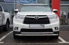 Тюнинг внедорожника Защита переднего бампера Toyota Highlander 2014