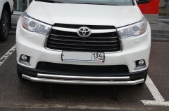 Тюнинг внедорожника Защита переднего бампера Toyota Highlander 2014