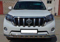 Тюнинг внедорожника Защита переднего бампера Toyota Land Cruiser Prado 150 2014