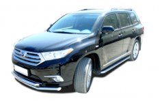 Тюнинг внедорожника Пороги с накладным листом Toyota Highlander 2010