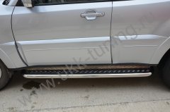 Тюнинг внедорожника Пороги с накладным листом Mitsubishi Pajero 4 2006-2017