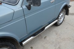 Тюнинг внедорожника Порог труба с проступью Niva 2121
