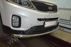 Тюнинг внедорожника Защита переднего бампера KIA Sorento 2013