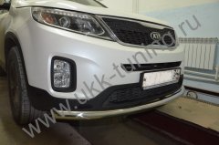 Тюнинг внедорожника Защита переднего бампера KIA Sorento 2013
