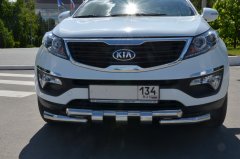 Тюнинг внедорожника Защита переднего бампера KIA Sportage 2010