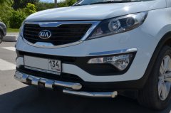 Тюнинг внедорожника Защита переднего бампера KIA Sportage 2010
