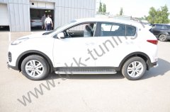 Тюнинг внедорожника Пороги с накладным листом KIA Sportage 2015