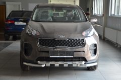 Тюнинг внедорожника Защита переднего бампера KIA Sportage 2015