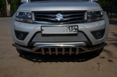 Тюнинг внедорожника Защита переднего бампера Suzuki Grand Vitara 2013