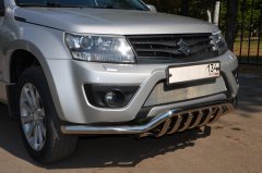Тюнинг внедорожника Защита переднего бампера Suzuki Grand Vitara 2013