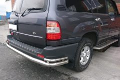 Тюнинг внедорожника Защита заднего бампера Toyota Land Cruiser 100 1998-2006