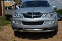 Тюнинг внедорожника Защита переднего бампера Ssang Yong Kyron 2007
