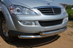 Тюнинг внедорожника Защита переднего бампера Ssang Yong Kyron 2007