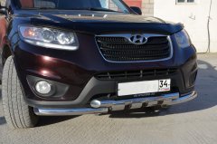Тюнинг внедорожника Защита переднего бампера Hyundai Santa Fe 2010