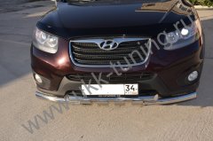 Тюнинг внедорожника Защита переднего бампера Hyundai Santa Fe 2010