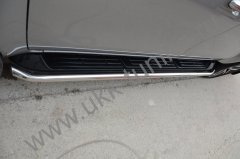 Тюнинг внедорожника Защита штатного порога труба Toyota Hilux 2015