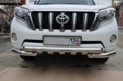 Тюнинг внедорожника Защита переднего бампера Toyota Land Cruiser Prado 150 2014