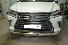 Тюнинг внедорожника Защита переднего бампера Lexus LX 450  2016
