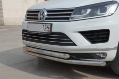 Тюнинг внедорожника Защита переднего бампера Volkswagen Touareg 2012