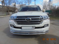 Тюнинг внедорожника Защита переднего бампера Toyota Land Cruiser 200  2015