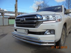 Тюнинг внедорожника Защита переднего бампера Toyota Land Cruiser 200  2015