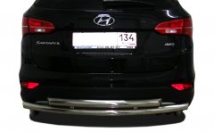 Тюнинг внедорожника Защита заднего бампера Hyundai Santa Fe 2016