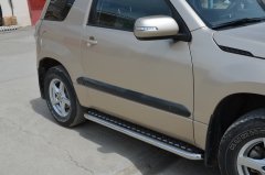 Тюнинг внедорожника Пороги с накладным листом Suzuki Grand Vitara 2005-2012 3 дв.