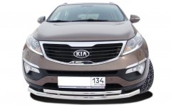 Тюнинг внедорожника Защита переднего бампера KIA Sportage 2010