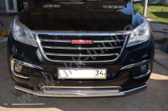 Тюнинг внедорожника Защита переднего бампера Haval H9 2017