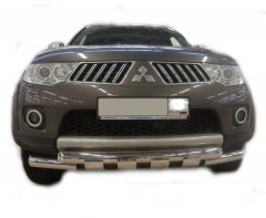Тюнинг внедорожника Защита переднего бампера Mitsubishi Pajero Sport 2008