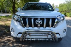 Тюнинг внедорожника Защита переднего бампера Toyota Land Cruiser Prado 150 2014