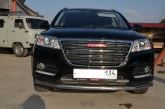 Тюнинг внедорожника Защита переднего бампера Haval H6 2017