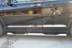 Тюнинг внедорожника Порог труба с проступью Haval H6 2017