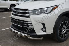 Тюнинг внедорожника Защита переднего бампера Toyota Highlander 2017