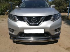 Тюнинг внедорожника Защита переднего бампера Nissan X-trail 2015 (T32) Третье поколение