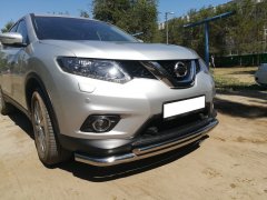 Тюнинг внедорожника Защита переднего бампера Nissan X-trail 2015 (T32) Третье поколение