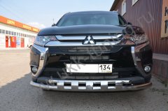 Тюнинг внедорожника Защита переднего бампера Mitsubishi Outlander 2015