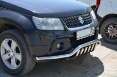 Тюнинг внедорожника Защита переднего бампера Suzuki Grand Vitara 2005-2012