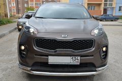 Тюнинг внедорожника Защита переднего бампера KIA Sportage 2015