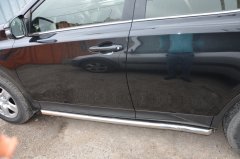 Тюнинг внедорожника Защита штатного порога труба Toyota RAV4 2015