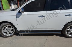 Тюнинг внедорожника Защита штатного порога труба Mitsubishi Outlander 2012-2014