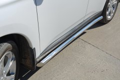 Тюнинг внедорожника Защита штатного порога труба Mitsubishi Outlander 2012-2014