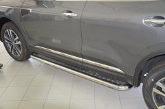 Тюнинг внедорожника Пороги с накладным листом Renault Koleos 2017
