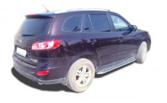 Тюнинг внедорожника Пороги с накладным листом Hyundai Santa Fe 2010