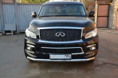 Тюнинг внедорожника Защита переднего бампера Infinity QX80 2014-2017