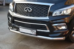 Тюнинг внедорожника Защита переднего бампера Infinity QX80 2014-2017