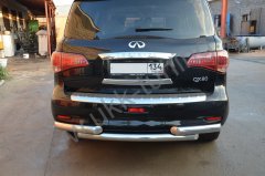 Тюнинг внедорожника Защита заднего бампера Infinity QX80 2014-2017
