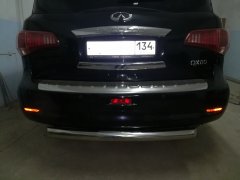 Тюнинг внедорожника Защита заднего бампера Infinity QX80 2014-2017