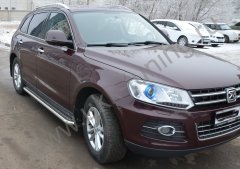Тюнинг внедорожника Пороги с накладным листом Zotye T 600 2017